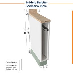 Cozinha Modulada 8 Peças com Tampo 4 Aéreos e 4 Balcões Arizona CabeCasa MadeiraMadeira - 15