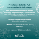 Ver imagem 2 de Protetor de Colchão Pvc Impermeável Solteiro com Elástico Bege