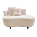 Ver imagem 2 de Namoradeira Sofá Feijão Suria Orgânica Veludo Marfim