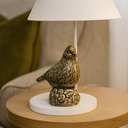 Ver imagem 2 de Base de Abajur de Mesa Cerâmica Pássaro Cinza Eletrificada E27 Bivolt 36cm Columbus Gold
