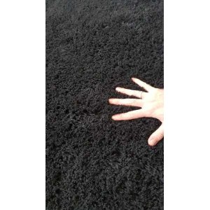 Tapete Algodão para Sala, Quarto e Escritório - Redondo 1,2M x 1,2M - Preto