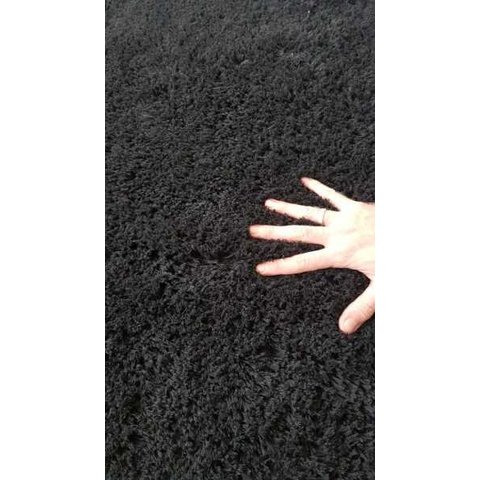 Tapete Algodão para Sala, Quarto e Escritório - Redondo 1,2M x 1,2M - Preto