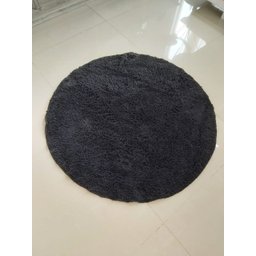 Tapete Algodão para Sala, Quarto e Escritório - Redondo 1,2M x 1,2M - Preto - 2