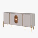 Ver imagem 2 de Aparador Buffet Prime 4 Portas LED Vidro 180cm Sala Jantar Hall de Entrada Cantinho Cafe:Off White