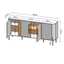 Ver imagem 6 de Aparador Buffet Prime 4 Portas LED Vidro 180cm Sala Jantar Hall de Entrada Cantinho Cafe:Off White