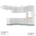 Ver imagem 3 de Cozinha Planejada 8 Peças sem Tampo 1 Torre 4 Aéreos 3 Balcões Arizona CabeCasa MadeiraOriginals Verde/Figueira/Menta