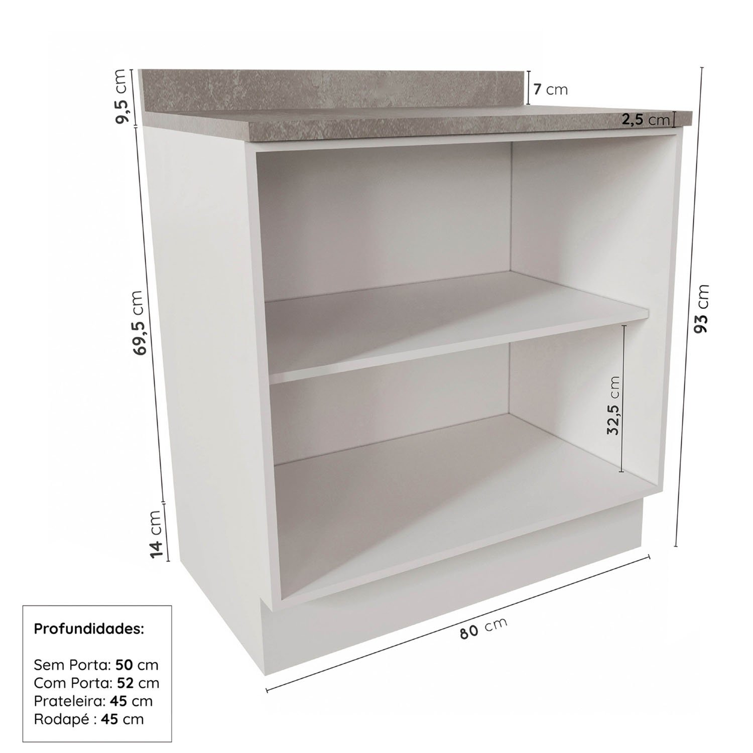 Cozinha Modulada 4 Peças com Tampo 2 Aéreos 2 Balcões Arizona Cabecasa Madeiramadeira - 12