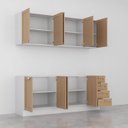 Ver mais imagens de Cozinha Modulada 4 Peças sem Tampo 2 Aéreos 2 Balcões Arizona CabeCasa MadeiraOriginals