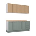 Ver mais imagens de Cozinha Modulada 4 Peças com Tampo 2 Aéreos 2 Balcões Arizona CabeCasa MadeiraOriginals