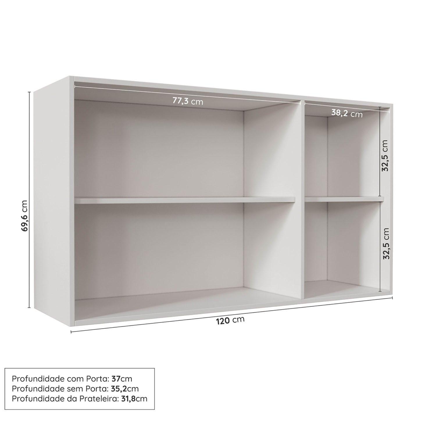 Cozinha Modulada 4 Peças com Tampo 2 Aéreos 2 Balcões Arizona Cabecasa Madeiramadeira - 10