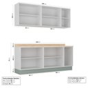 Ver imagem 2 de Cozinha Planejada 4 Peças com Tampo 2 Aéreos 2 Balcões Arizona CabeCasa MadeiraOriginals Verde/Figueira/Menta