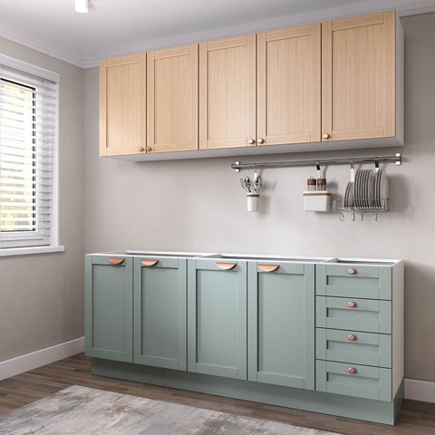 Cozinha Modulada 4 Peças sem Tampo 2 Aéreos 2 Balcões Arizona CabeCasa MadeiraOriginals