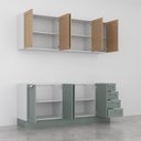 Ver mais imagens de Cozinha Modulada 4 Peças sem Tampo 2 Aéreos 2 Balcões Arizona CabeCasa MadeiraOriginals