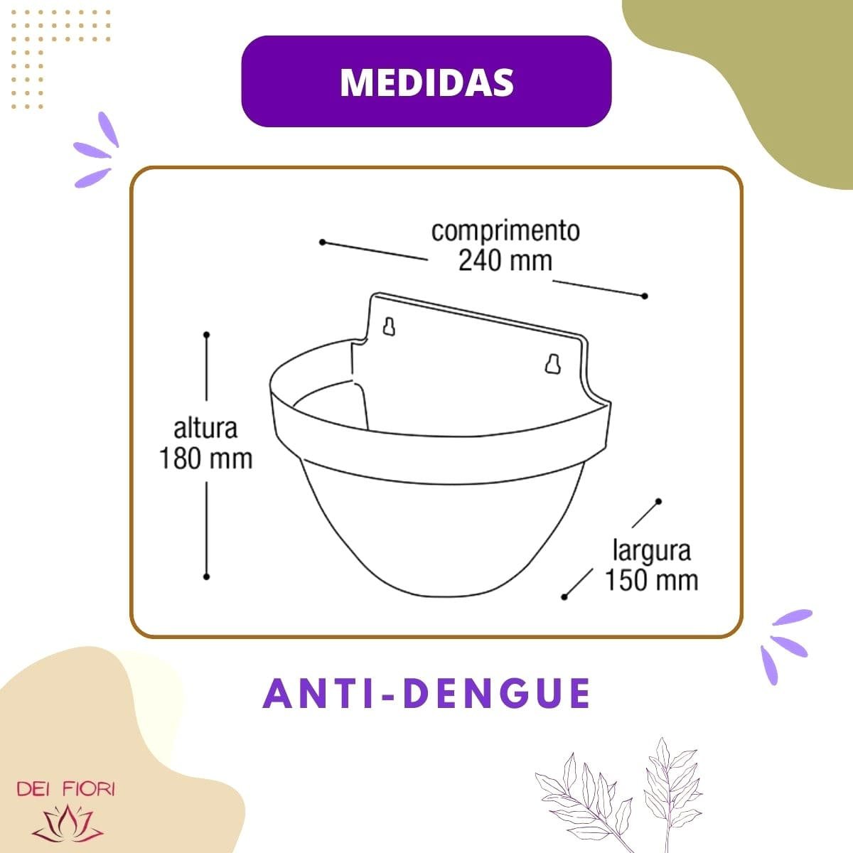 Kit 4 Vasos Parede Meia Lua Herbario Flores Anti-dengue Plantas Suculentas 3l Ervas Aromaticas Preto - 4