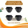 Kit 4 Vasos Parede Meia Lua Herbario Flores Anti-dengue Plantas Suculentas 3l Ervas Aromaticas Preto - 8