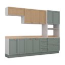 Ver mais imagens de Cozinha Planejada 5 Peças com Tampo 1 Torre 2 Aéreos 2 Balcões Arizona CabeCasa MadeiraOriginals Verde/Figueira/Menta