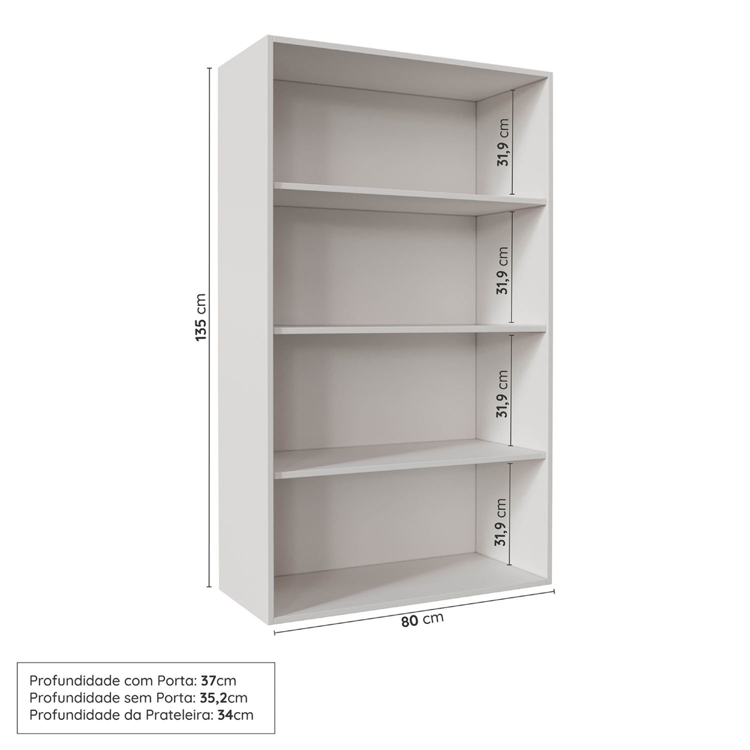 Cozinha Modulada 4 Peças com Tampo 2 Aéreos 2 Balcões Arizona Cabecasa Madeiramadeira - 11