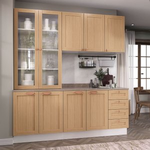 Cozinha Modulada 4 Peças com Tampo 2 Aéreos 2 Balcões Arizona Cabecasa Madeiramadeira
