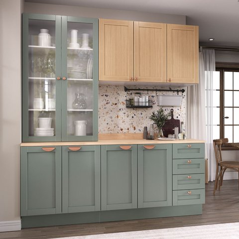 Cozinha Modulada 4 Peças com Tampo 2 Aéreos 2 Balcões Arizona CabeCasa MadeiraOriginals