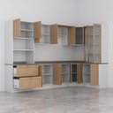 Ver mais imagens de Cozinha Modulada 9 Peças com Tampo 1 Torre 4 Aéreos 4 Balcões Arizona CabeCasa MadeiraOriginals