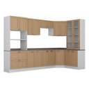 Ver imagem 7 de Cozinha Modulada 9 Peças com Tampo 1 Torre 4 Aéreos 4 Balcões Arizona CabeCasa MadeiraOriginals Marrom/Figueira