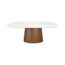 Ver imagem 2 de Mesa de Jantar Roma Oblongo 180x90cm - Amêndoa - Tampo 180x90cm Branco/vidro Off-white