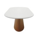 Ver imagem 3 de Mesa de Jantar Roma Oblongo 180x90cm - Amêndoa - Tampo 180x90cm Branco/vidro Off-white
