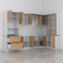 Ver imagem 7 de Cozinha Modulada 9 Peças sem Tampo 1 Torre 4 Aéreos 4 Balcões Arizona CabeCasa MadeiraOriginals