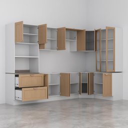 Cozinha Modulada 9 Peças sem Tampo 1 Torre 4 Aéreos 4 Balcões Arizona CabeCasa MadeiraMadeira - 7
