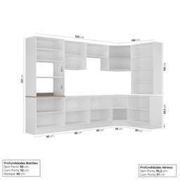 Cozinha Modulada 9 Peças sem Tampo 1 Torre 4 Aéreos 4 Balcões Arizona CabeCasa MadeiraMadeira - 3