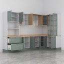 Ver mais imagens de Cozinha Modulada 9 Peças com Tampo 1 Torre 4 Aéreos 4 Balcões Arizona CabeCasa MadeiraOriginals