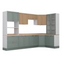 Ver imagem 7 de Cozinha Modulada 9 Peças com Tampo 1 Torre 4 Aéreos 4 Balcões Arizona CabeCasa MadeiraOriginals Verde/Figueira/Menta
