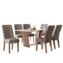 Ver imagem 2 de CONJUNTO SALA DE JANTAR ROMÊNIA 1,56 X 0,84 COM 6 CADEIRAS AMÊNDOA 01A