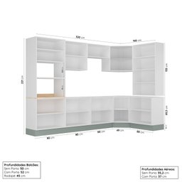 Cozinha Modulada 9 Peças sem Tampo 1 Torre 4 Aéreos 4 Balcões Arizona CabeCasa MadeiraMadeira - 3