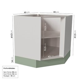 Cozinha Modulada 9 Peças sem Tampo 1 Torre 4 Aéreos 4 Balcões Arizona CabeCasa MadeiraMadeira - 14