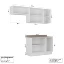 Ver imagem 2 de Cozinha Modulada 3 Peças com Tampo 2 Aéreos 1 Balcão Arizona CabeCasa MadeiraOriginals Marrom/Figueira