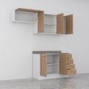 Ver mais imagens de Cozinha Modulada 3 Peças com Tampo 2 Aéreos 1 Balcão Arizona CabeCasa MadeiraOriginals Marrom/Figueira