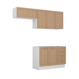 Cozinha Modulada 3 Peças sem Tampo 2 Aéreos 1 Balcão Arizona Cabecasa Madeiramadeira - 5