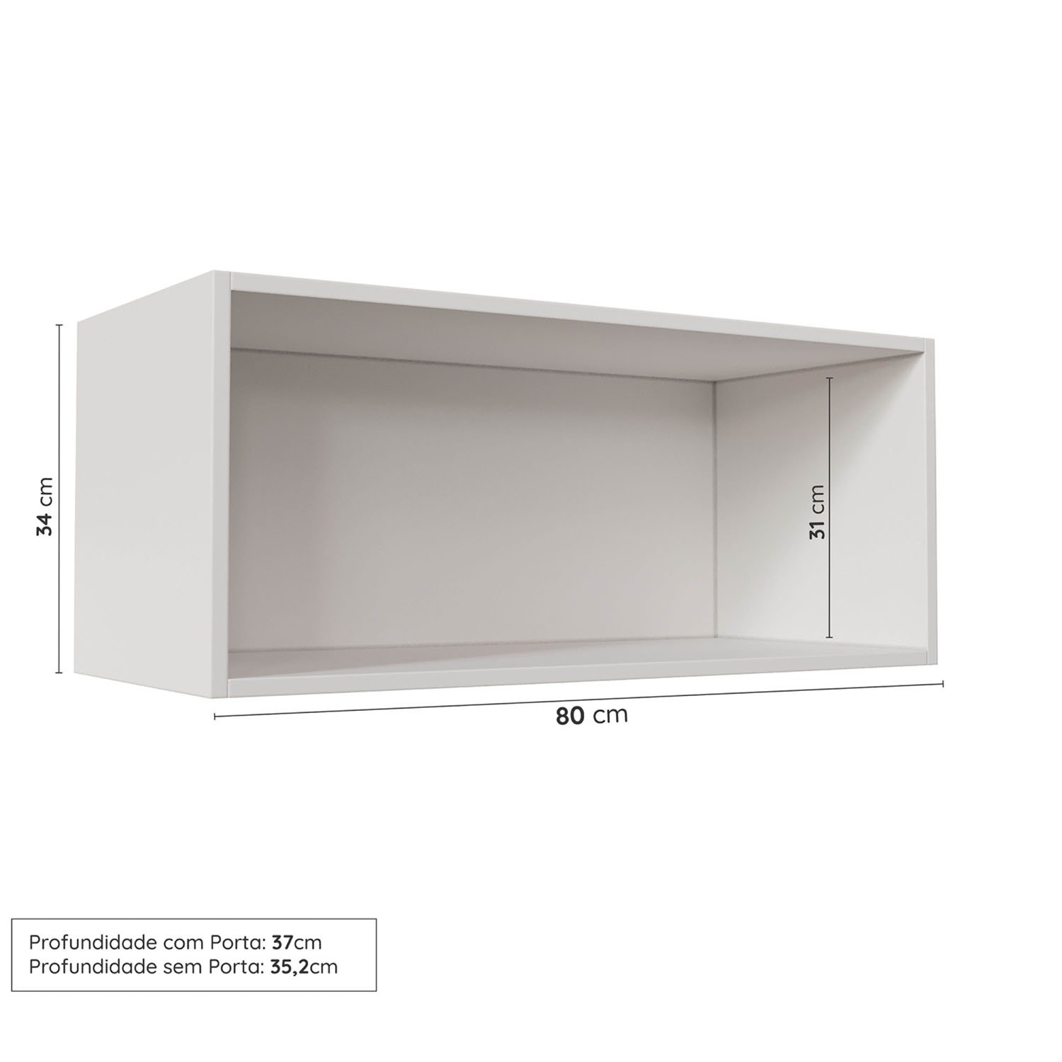 Cozinha Modulada 3 Peças sem Tampo 2 Aéreos 1 Balcão Arizona Cabecasa Madeiramadeira - 7