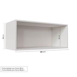 Cozinha Modulada 3 Peças sem Tampo 2 Aéreos 1 Balcão Arizona Cabecasa Madeiramadeira - 7