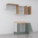 Ver mais imagens de Cozinha Modulada 3 Peças com Tampo 2 Aéreos 1 Balcão Arizona CabeCasa MadeiraOriginals Marrom/Figueira/Menta