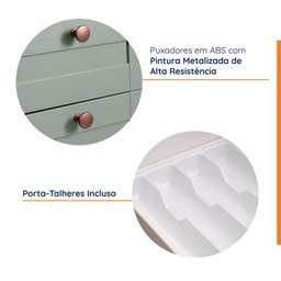 Cozinha Modulada 3 Peças sem Tampo 2 Aéreos 1 Balcão Arizona Cabecasa Madeiramadeira - 4