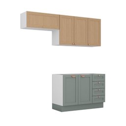 Cozinha Modulada 3 Peças sem Tampo 2 Aéreos 1 Balcão Arizona Cabecasa Madeiramadeira - 6