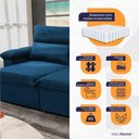 Ver imagem 6 de Sofá Retrátil Reclinável Paris 1,80m Suede Velut Azul Molas Ensacadas - King House