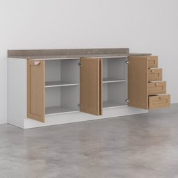 Cozinha Modulada 2 Peças com Tampo 2 Balcões Arizona CabeCasa MadeiraMadeira - 9