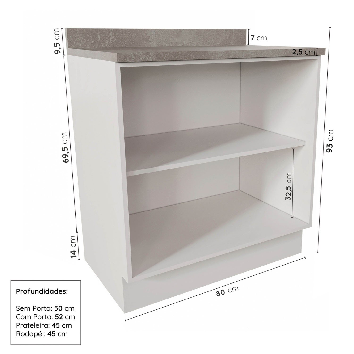 Cozinha Modulada 2 Peças com Tampo 2 Balcões Arizona Cabecasa Madeiramadeira - 11