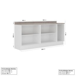 Cozinha Modulada 2 Peças com Tampo 2 Balcões Arizona CabeCasa MadeiraMadeira - 2