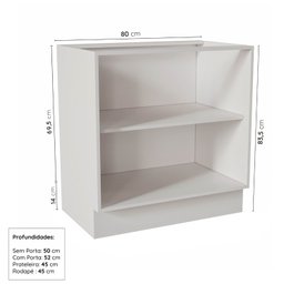 Cozinha Modulada 2 Peças Sem Tampo 2 Balcões Arizona Cabecasa MadeiraMadeira - 10