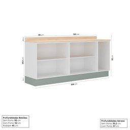 Cozinha Modulada 2 Peças com Tampo 2 Balcões Arizona CabeCasa MadeiraMadeira - 2