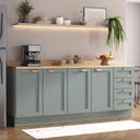 Ver imagem 2 de Cozinha Modulada 2 Peças com Tampo 2 Balcões Arizona CabeCasa MadeiraOriginals Verde/Menta